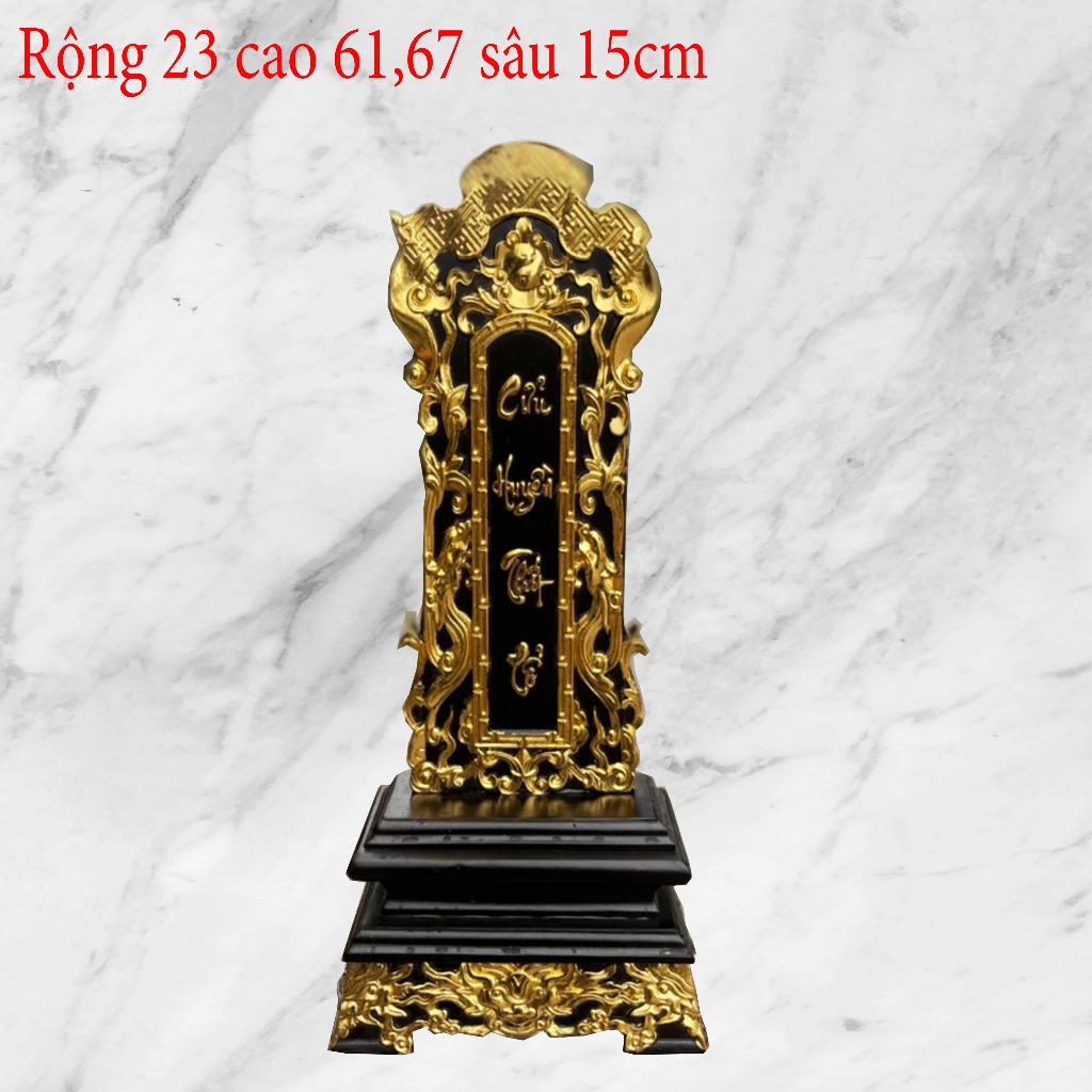 Bài vị thờ cuốn thư cửu huyền thất tổ giả cổ cao 48,61,67cm