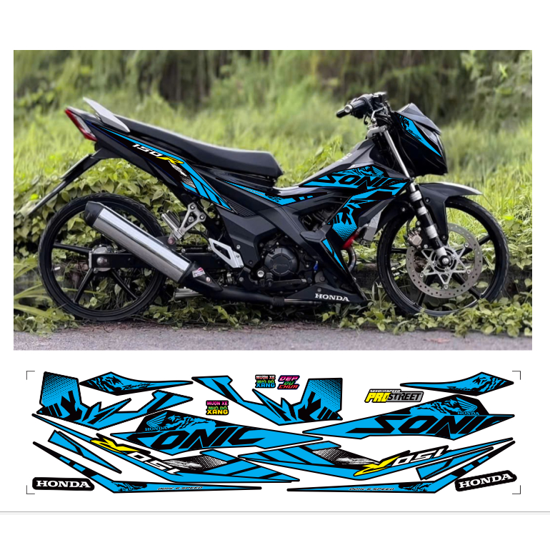 Tem rời SONIC 150R  cao cấp chất liêu in 3 lớp chống nước không phai màu.