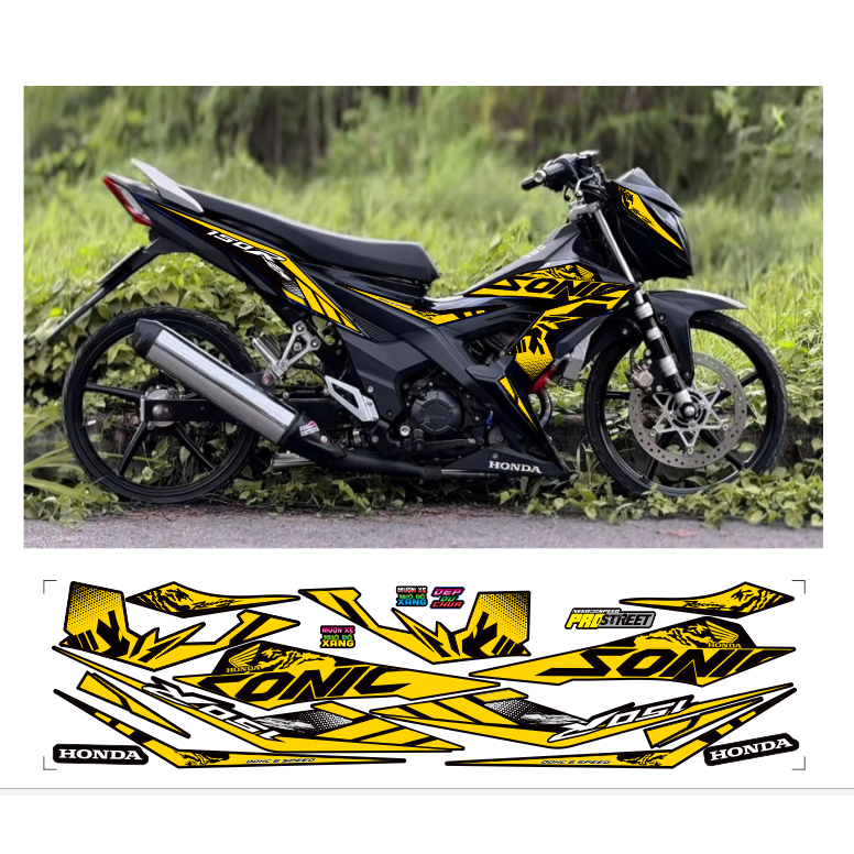 Tem rời SONIC 150R  cao cấp chất liêu in 3 lớp chống nước không phai màu.