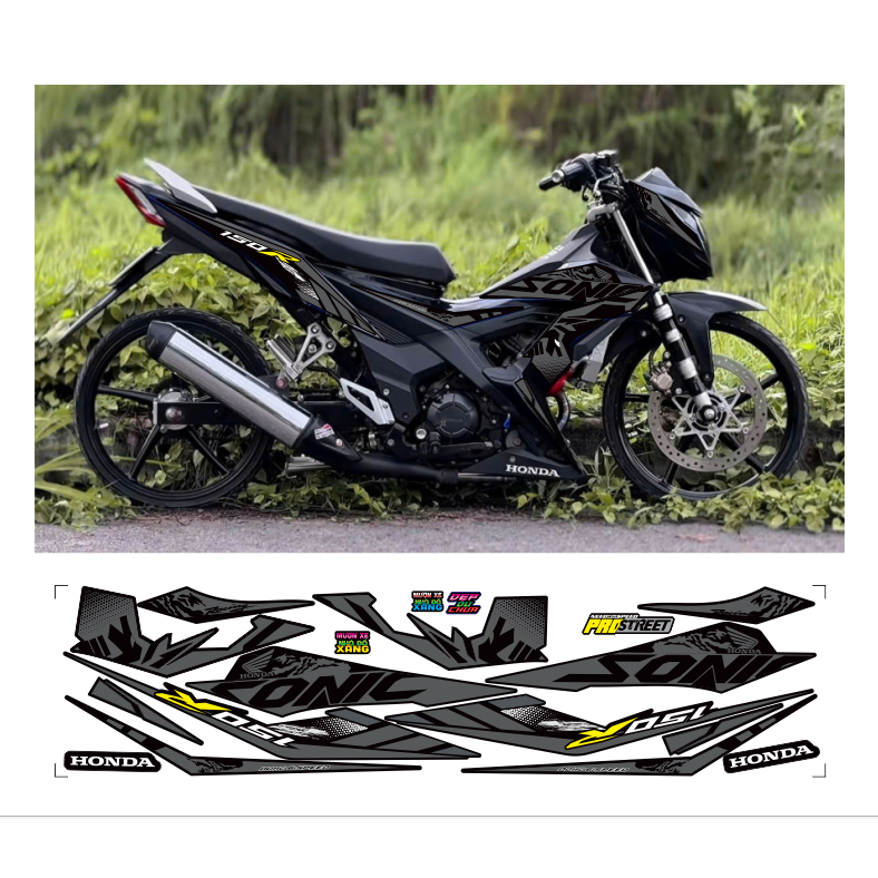 Tem rời SONIC 150R  cao cấp chất liêu in 3 lớp chống nước không phai màu.