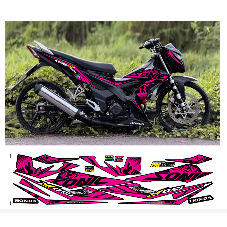 Tem rời SONIC 150R  cao cấp chất liêu in 3 lớp chống nước không phai màu.