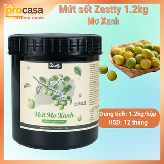 1.2kg Zestty - Mứt Mơ Xanh – Green Apricot Jam – Nguyên Liệu Pha Chế Trà, Soda, Cocktail, Topping