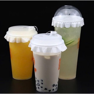 [500 tờ/1 tập]Giấy nến chống tràn lót cốc trà sữa, cốc cafe, cốc chè, cốc nhựa dùng 1 lần, giấy nến