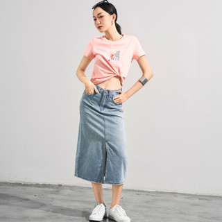 Áo Thun Nữ JP Fashion Ngắn Tay Cổ Tròn Basic, Màu Hồng Dễ Thương, In Chữ Cá Tính 10211942