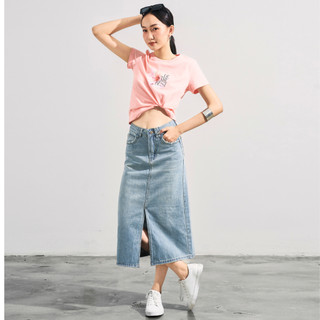 Áo Thun Nữ JP Fashion Ngắn Tay Cổ Tròn Basic, Màu Hồng Dễ Thương, In Chữ Cá Tính 10211942
