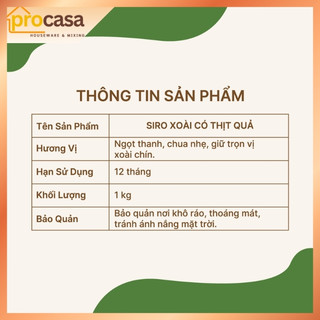 1kg Zestty - Siro Xoài – Syrup Mango – Nguyên Liệu Pha Chế Trà, Mocktail, Sốt Tráng Miệng