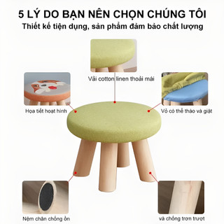 Panda Ghế gỗ ngồi bệt Ghế đôn sofa gác chân( giá thật chất lượng) dễ tháo rời và lắp ghép