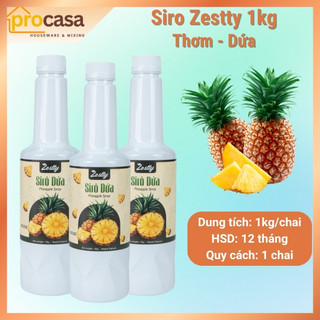 1kg Zestty - Siro Thơm Dứa – Syrup Pineapple – Nguyên Liệu Pha Chế Trà, Sinh Tố, Cocktail
