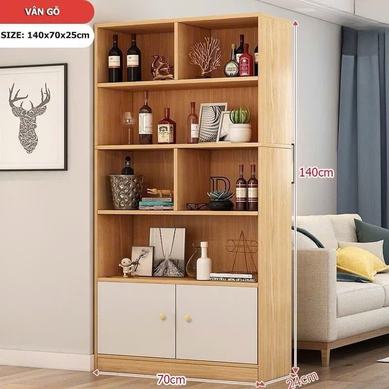 Kệ sách chữ U FOREST HOME, tủ decor nhiều tầng,tủ trưng bày trang trí chất liệu gỗ MDF cao cấp chống nước chống xước