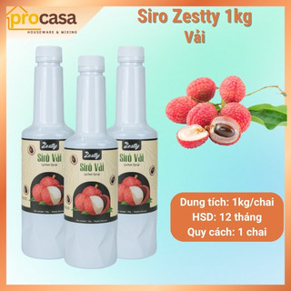 1kg Zestty - Siro Vải – Syrup Lychee – Nguyên Liệu Pha Chế Trà, Sinh Tố, Bánh Ngọt