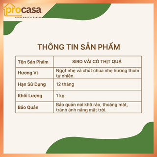 1kg Zestty - Siro Vải – Syrup Lychee – Nguyên Liệu Pha Chế Trà, Sinh Tố, Bánh Ngọt