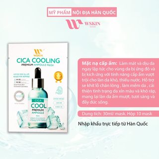 WSKIN Mặt nạ rau má cao cấp giảm nhiệt ngừa mụn - Cica Cooling Premium Ampoule Mask