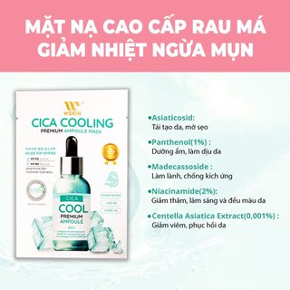 WSKIN Mặt nạ rau má cao cấp giảm nhiệt ngừa mụn - Cica Cooling Premium Ampoule Mask