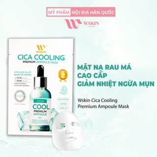 WSKIN Mặt nạ rau má cao cấp giảm nhiệt ngừa mụn - Cica Cooling Premium Ampoule Mask