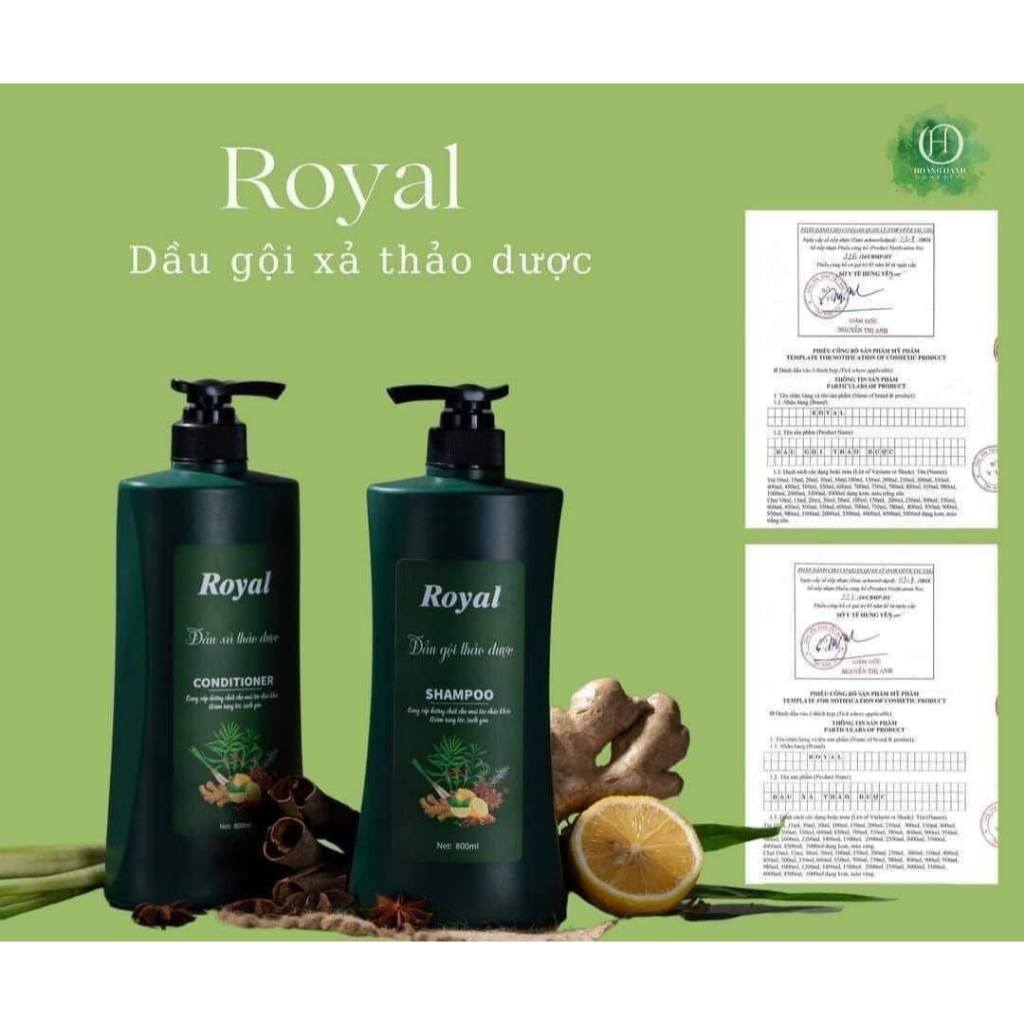 Gội xả thảo dược Royal- Hương gừng sả chanh 800-1400ml
