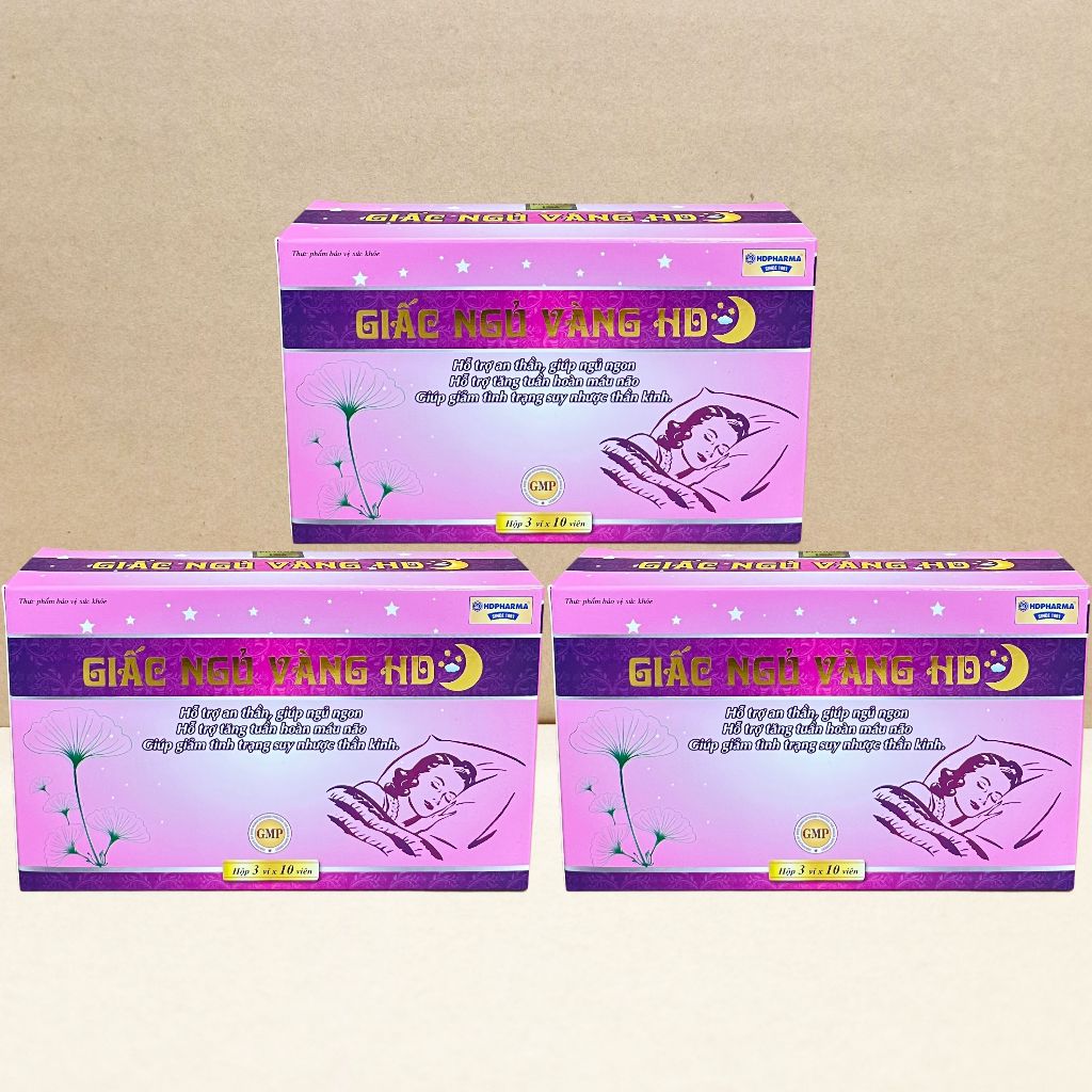 Combo 3 Hộp Giấc Ngủ Vàng HD Hồng - Rostex - Hải Dương - Vitamin Chữa Lành