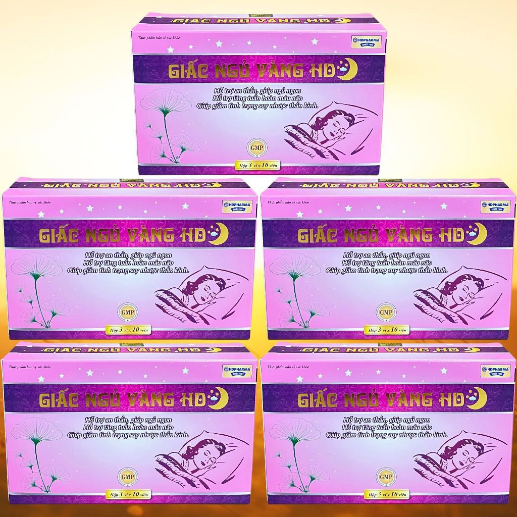 Combo 5 Hộp Giấc Ngủ Vàng HD Hồng - Rostex - Hải Dương - Vitamin Thanh Lọc