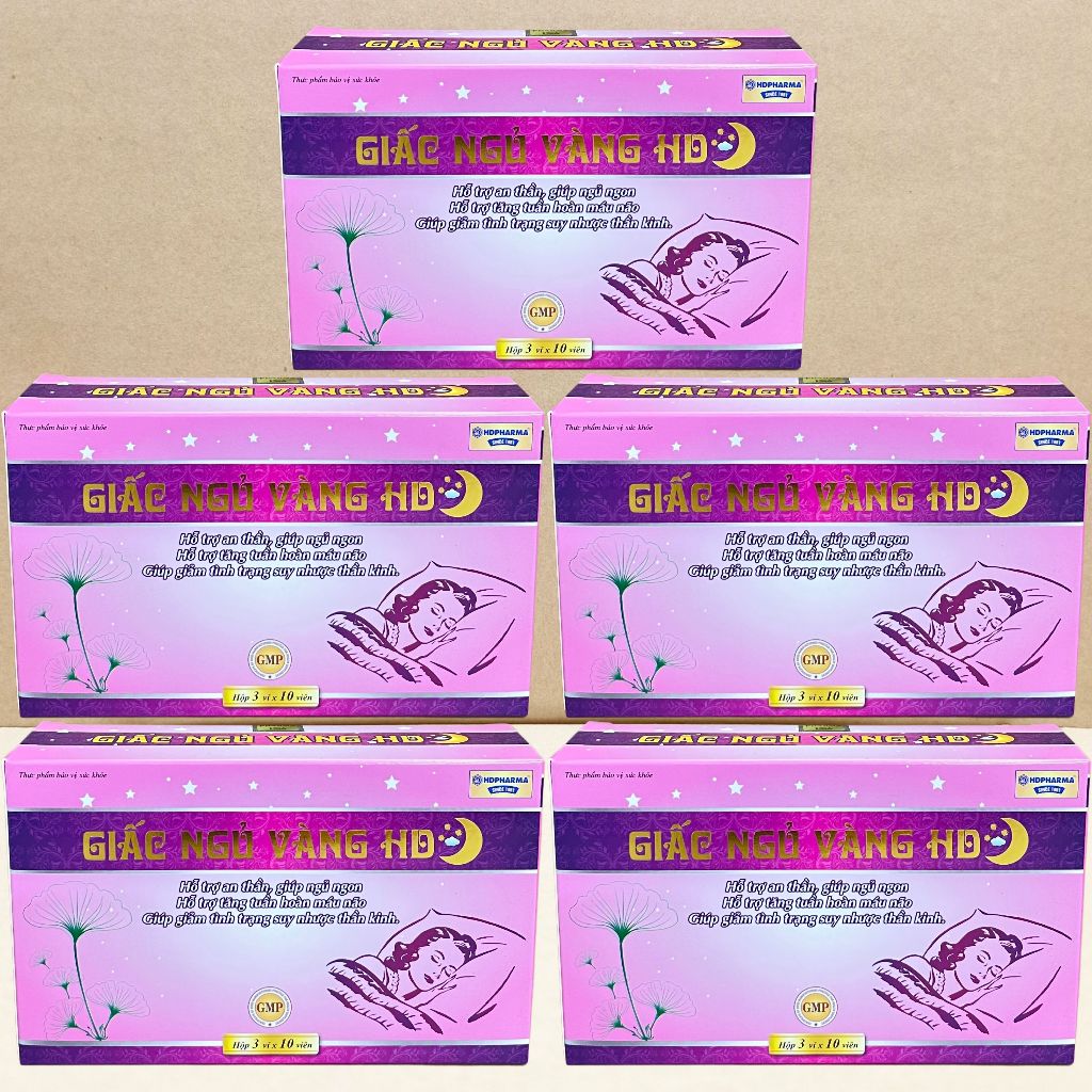 Combo 5 Hộp Giấc Ngủ Vàng HD Hồng - Rostex - Hải Dương - Vitamin Chữa Lành