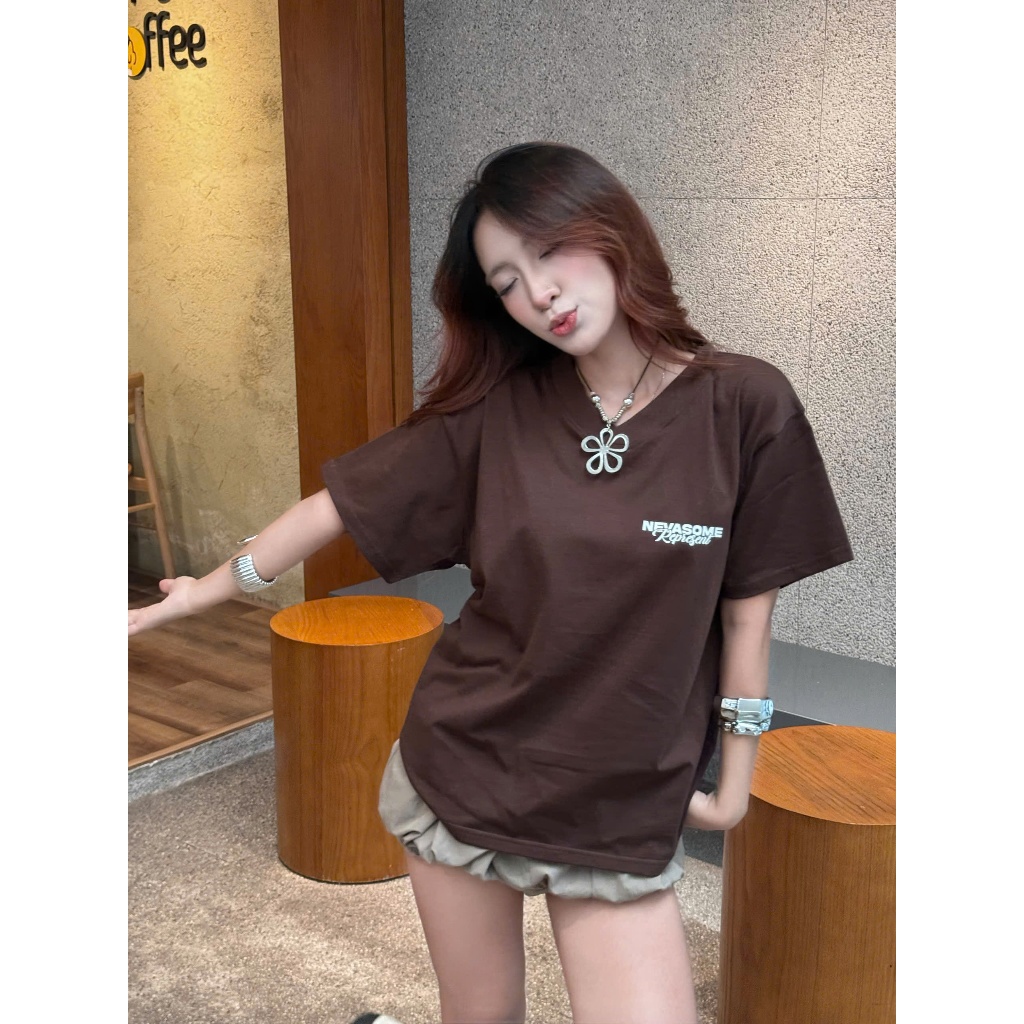 Áo Thun V - Neck Boxy Tee Represent Nevasome Cotton 250gsm Local Brand Tay Lỡ Form Boxy Rộng Nam Nữ