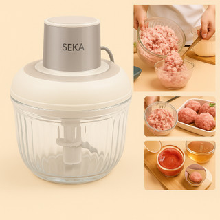 Máy xay thịt SEKA SK2289 cối inox & thuỷ tinh, công suất 500W, lưỡi dao thép không gỉ - mẫu mới