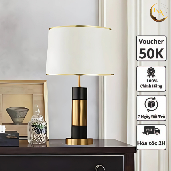 Đèn ngủ để bàn EVA1001 trang trí phòng khách, phòng ngủ, bàn làm việc sang trọng bảo hành 12 tháng