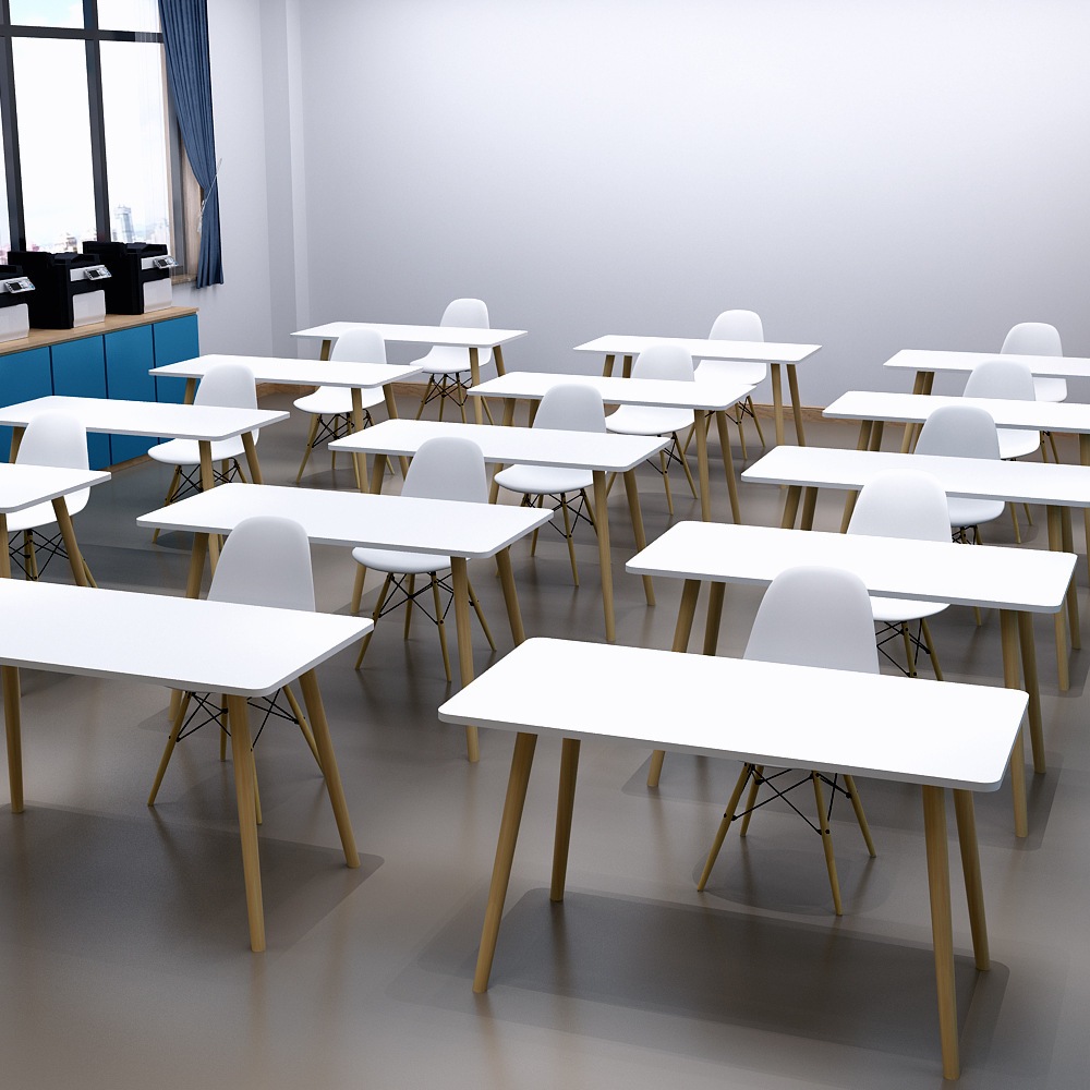 Bàn làm việc chân gỗ tự nhiên NHU Y DECOR , bàn học chắc chắn lắp ráp đơn giản mặt bàn trắng sang trọng