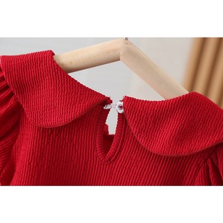 Váy dự tiệc bé gái gấu nơ dễ thương Đầm trẻ em dự tiệc ngắn tay D1158 Bí Ngô Nhỏ