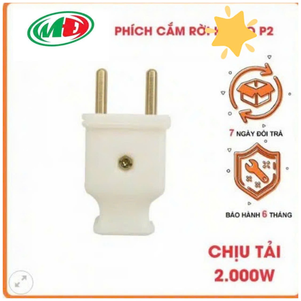 Phích cắm điện chân tròn F4.5 màu trắng công suất lớn chống cháy chịu nhiệt cao an toàn