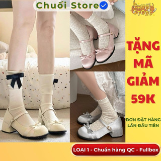 Giày lolita nữ da PU tổng hợp dệt vải đế cao su đáng yêu dịu dàng tinh tế nữ tính