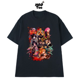 Áo Thun Anime Demon Slayer NGỐ TEE Poster Các Trụ Cột Sát Quỷ Đoàn Vải Cotton 100 Mát Mẻ Form Rộng