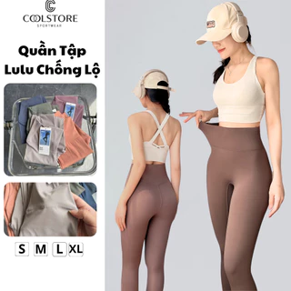 Quần tập chống lộ lulu thun lạnh 25% spandex cạp siêu cao chiết eo tôn dáng Coolstore ( ảnh thật)