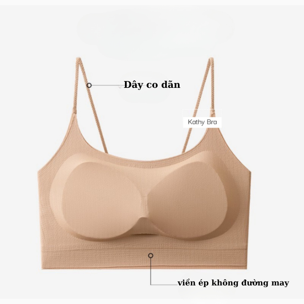 C10 [LOẠI 1] Áo Bra 2 Dây Basic KATHY BRA Chất Gân Tăm Co Dãn Tốt Có Đệm Mút Phối Đồ Siu Xinh | BigBuy360 - bigbuy360.vn