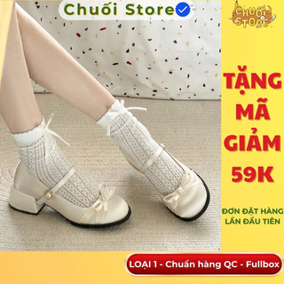 Giày lolita nữ da PU tổng hợp dệt vải đế cao su sang nhẹ tinh tế dịu dàng nữ tính