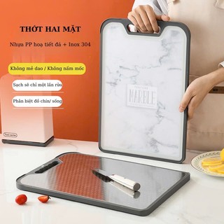 Thớt inox 304 , Thớt 2 mặt bằng nhựa PP kháng khuẩn có tay cầm