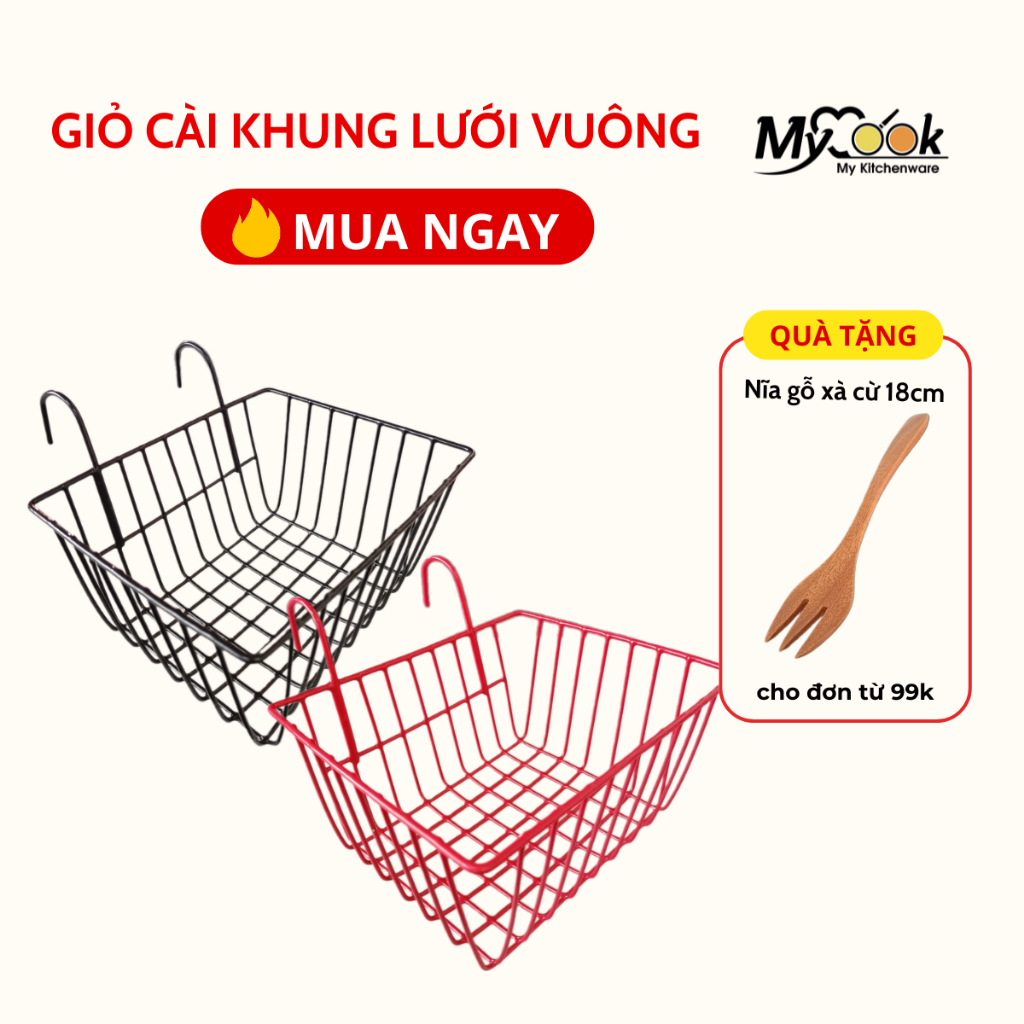 Giỏ Lưới Vuông MyCook Rổ có móc treo đựng đồ tiện dụng | Shopee Việt Nam