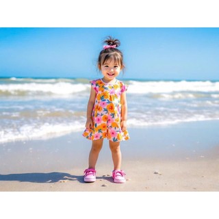 Váy nơ form đẹp hiệu Bunnybaby chất thun cotton 4 chiều cho bé 1-2 Tuổi