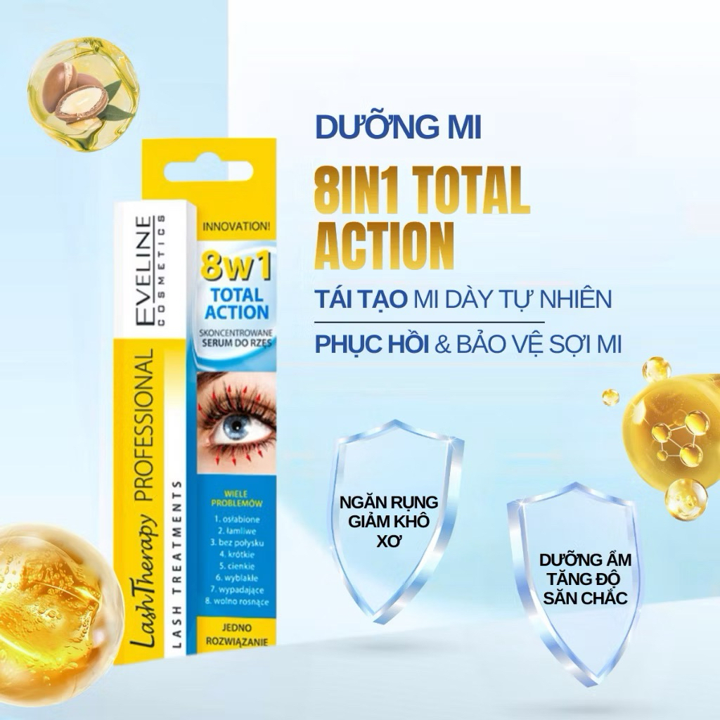 Serum dưỡng mi 8in1 hỗ trợ mi dài và dày tự nhiên 10ml