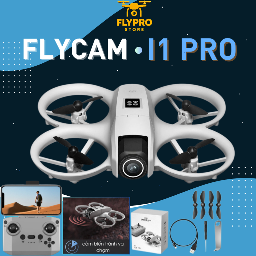 Flycam I1 Pro – Tránh chướng ngại 3 hướng, camera xoay 180°, Flaicam ...
