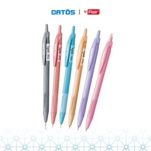 Hộp 12 bút bi 0.5 siêu trơn màu Pastel có đệm chống mỏi Flair SRX