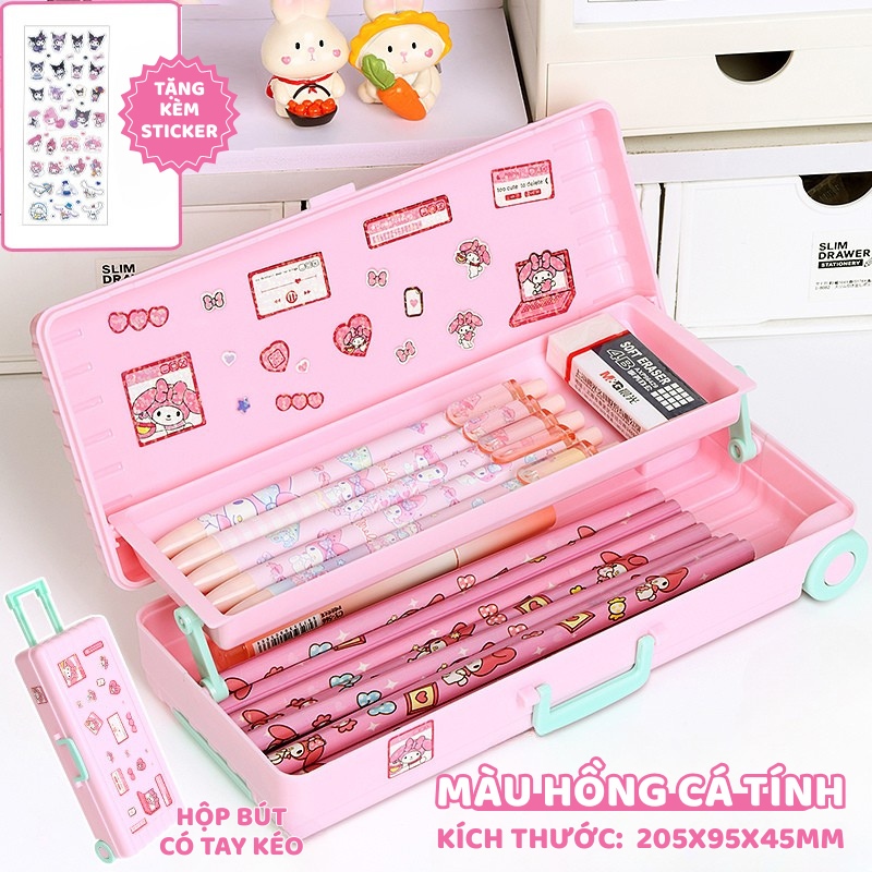 Hộp Bút Vali Thiết Kế Kéo Siêu Dễ Thương – Hộp Đựng Bút Đáng Yêu Phù Hợp Bé Gái Tựu Trường