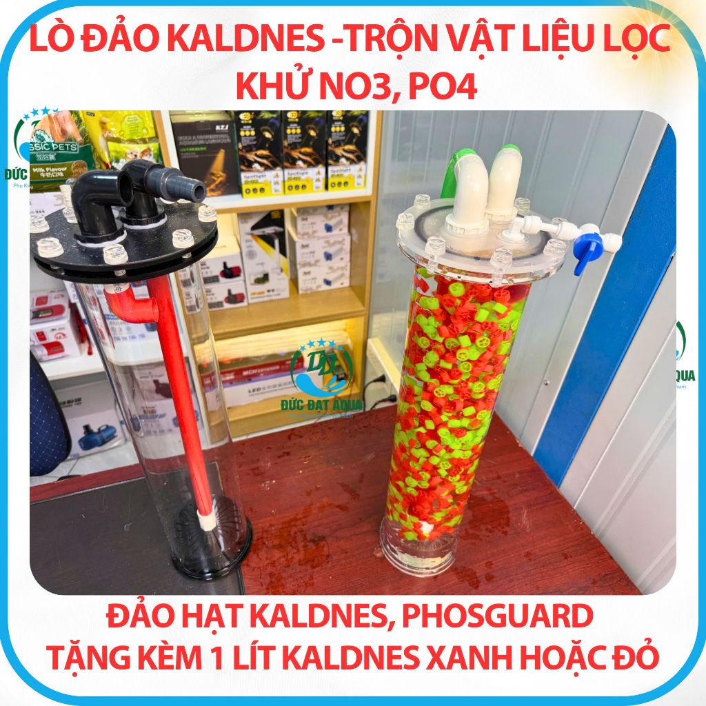 Lò Đảo kaldnes - Vật Liệu Lọc bể cá cảnh - khử NO3, PO4 - phosguard - kèm 1 lít kaldnes xanh hoặc đỏ 7