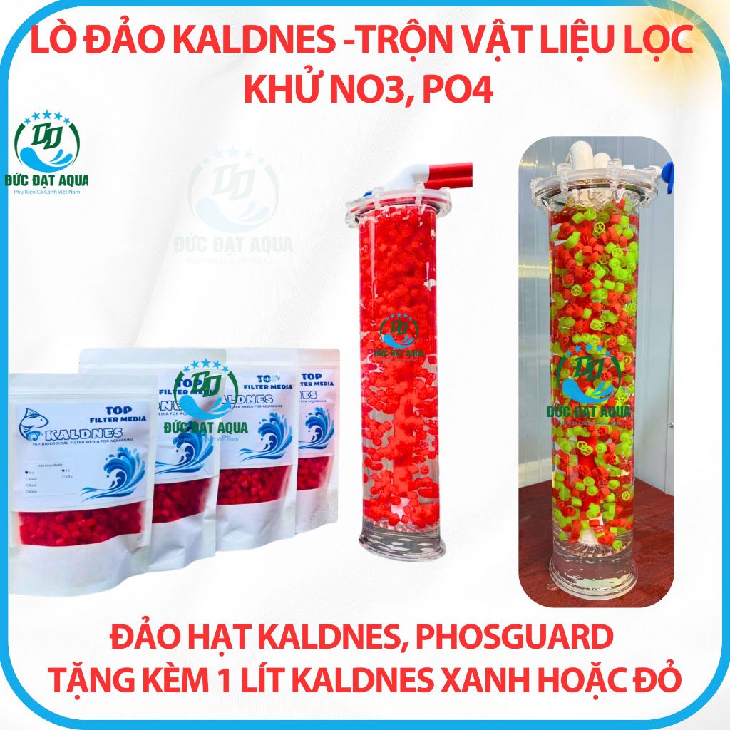 Lò Đảo kaldnes - Vật Liệu Lọc bể cá cảnh - khử NO3, PO4 - phosguard - kèm 1 lít kaldnes xanh hoặc đỏ