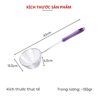 Vợt inox sâu lòng đa năng trụng bún phở nhúng lẩu chao vớt thức ăn tiện lợi nhiều cỡ