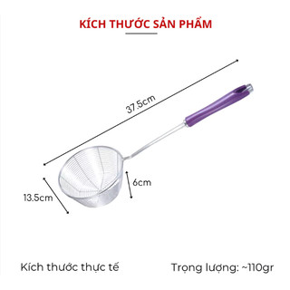 Vợt inox sâu lòng đa năng trụng bún phở nhúng lẩu chao vớt thức ăn tiện lợi nhiều cỡ