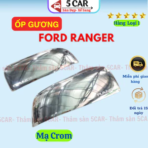 Ốp gương chiếu hậu xe Ford Ranger / Everest 2014 - 2021 - Nhựa ABS MẠ CROM cao cấp- Bộ 2 chiếc