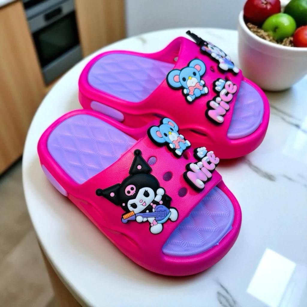 Dép bánh mì thời trang 3D đế cao siêu nhẹ siêu mềm hình thỏ Koromi cho bé gái