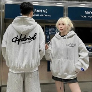 Áo Hoodie Zip / hoodie Nam Nữ Historical Màu Xám, Form Rộng Unisex, Thiết Kế In Chữ Cực Đẹp 2025