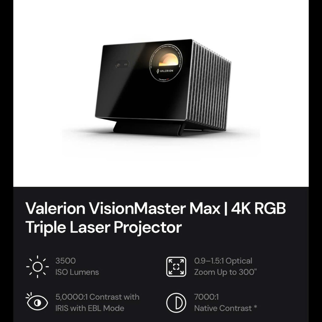 Valerion VisionMaster Max 4K ĐẲNG CẤP, Quốc Tế Google TV, 50000:1 ...