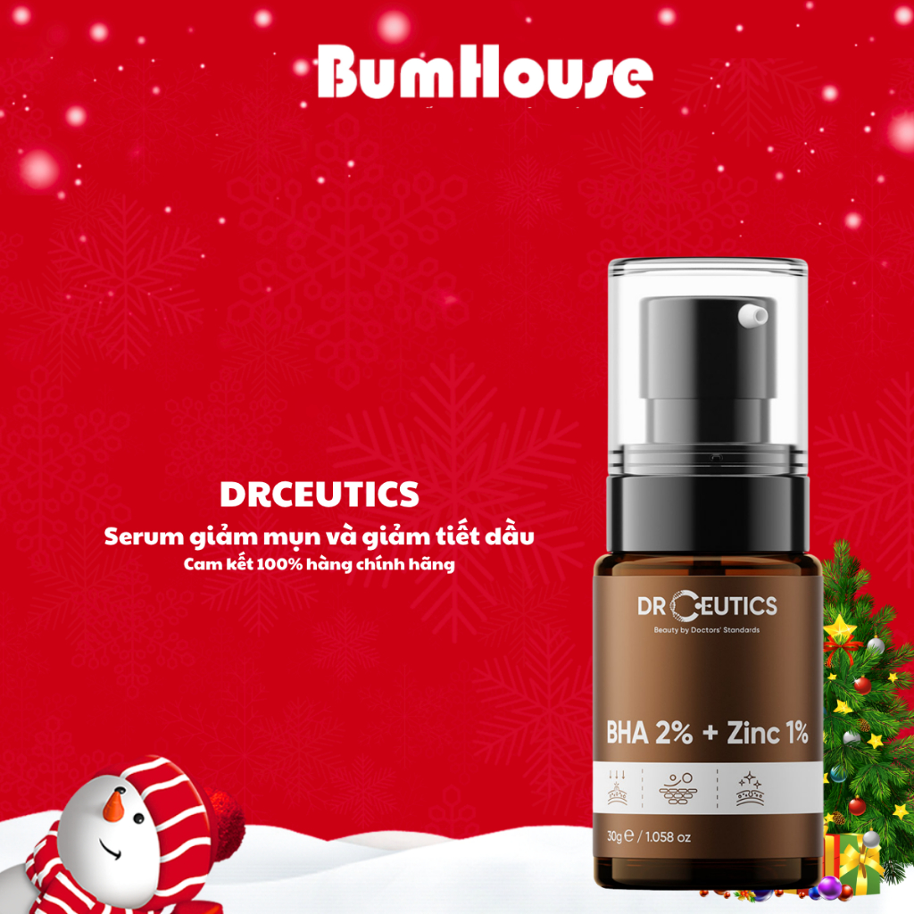 Serum Kẽm BHA 2% + ZinC 1% DrCeutics giảm mụn và giảm tiết dầu - 30g/40g