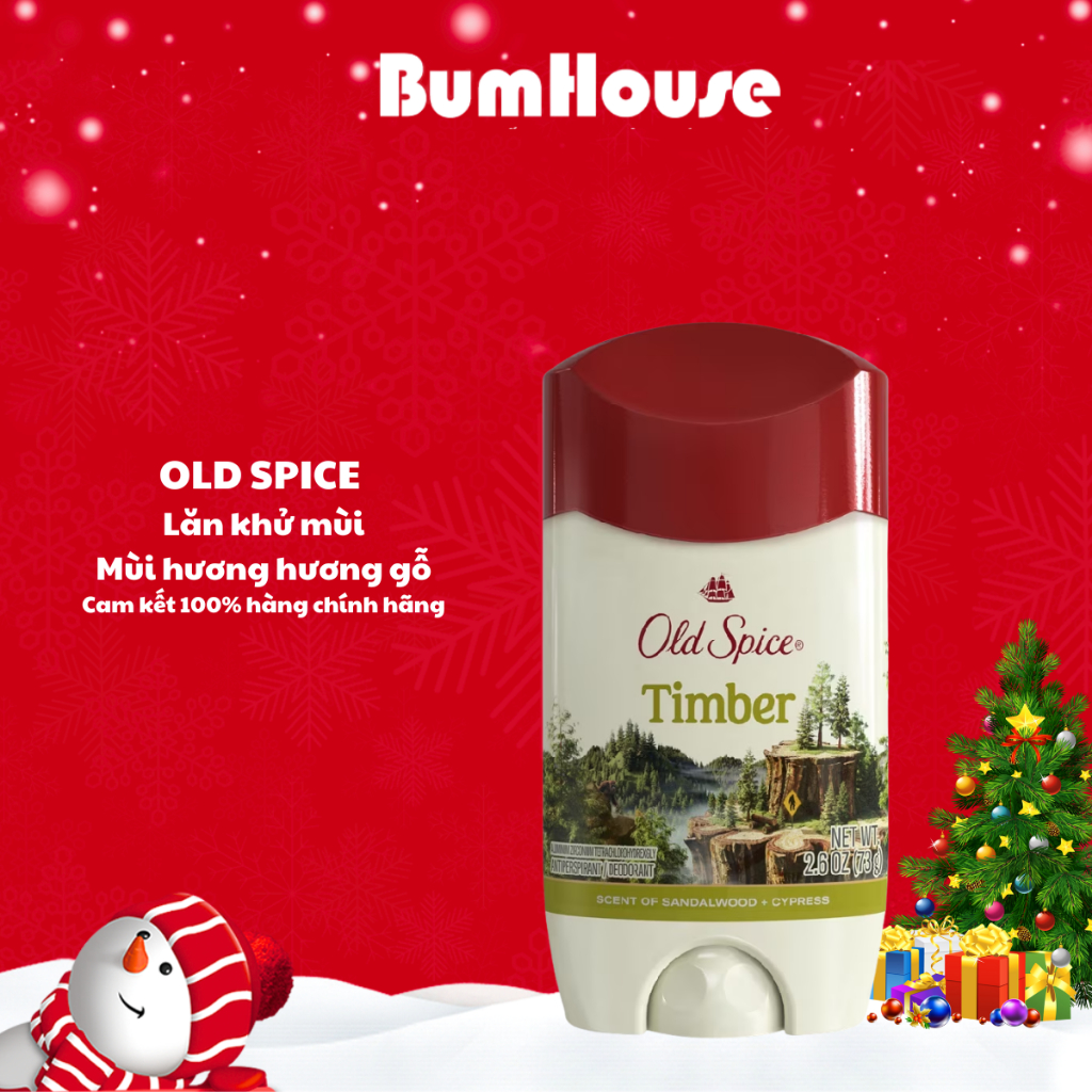 Lăn Sáp Khử Mùi, Giảm Tiết Mồ Hôi Old Spice Timber 73g (Sáp trắng)
